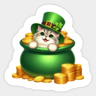 St Patricks Day Birman Cat Sticker